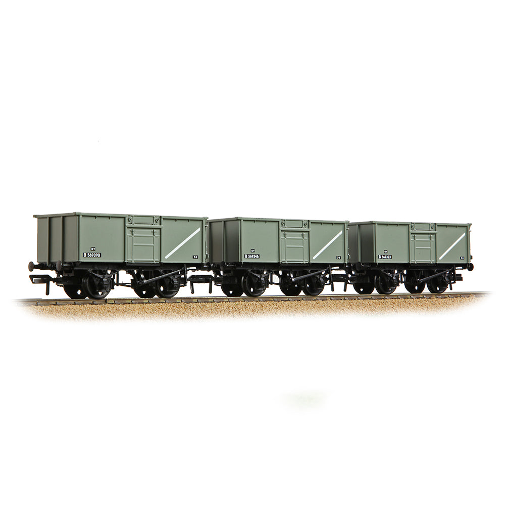 BR 16T Steel Mineral Top Flap Doors 3-Wagon Pack BR Gre