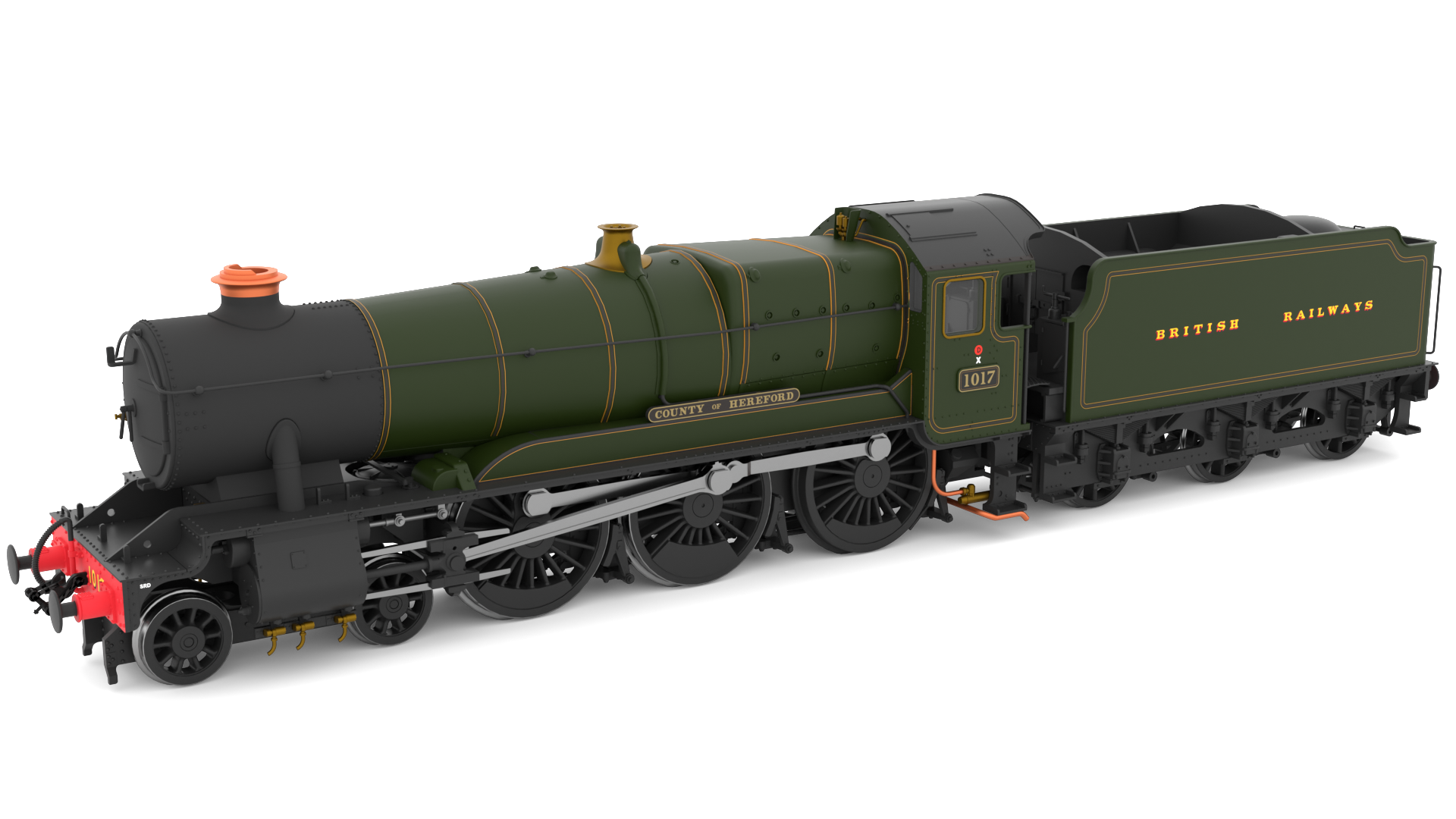 GWR County No.1017 'County of Hereford' BR (Egyptian) Lined Green