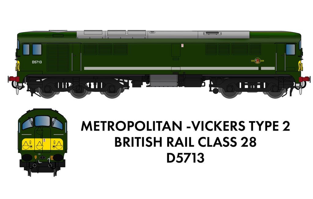 Class 28 D5713 BR Green with Small Yellow Panel