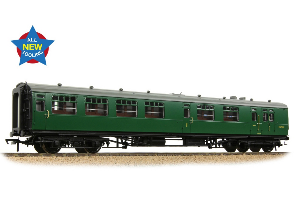34-761 SR Bulleid Brake Composite Corridor 10" Vents BR (SR) Green