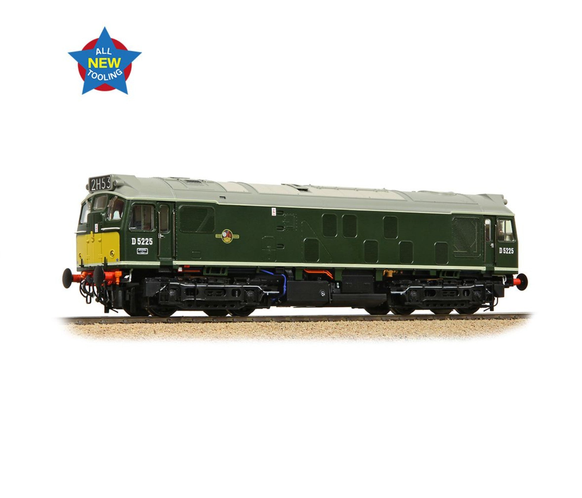 32-343 - Class 25/1 D5225 BR Green Small yellow Panel