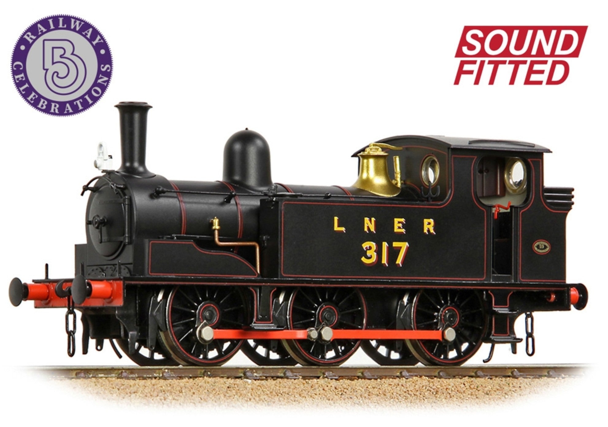 31-066SF - NER E (J71) Tank 317 LNER Lined Black - SOUND FITTED