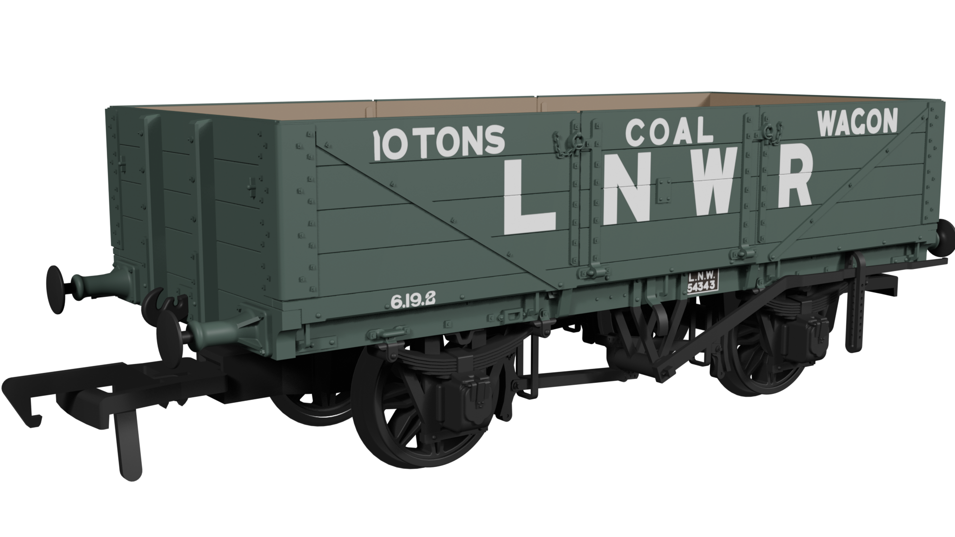 LNWR D90 4-Plank Open - No.54343 LNWR Loco Coal