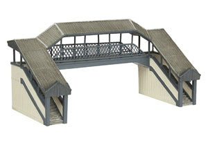 42-020B - Covered Metal Footbridge Blue & Cream