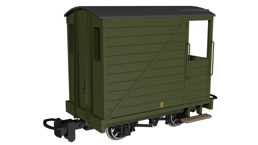 990805 - 009 Single Veranda Brake Van -  Plain Green No.11