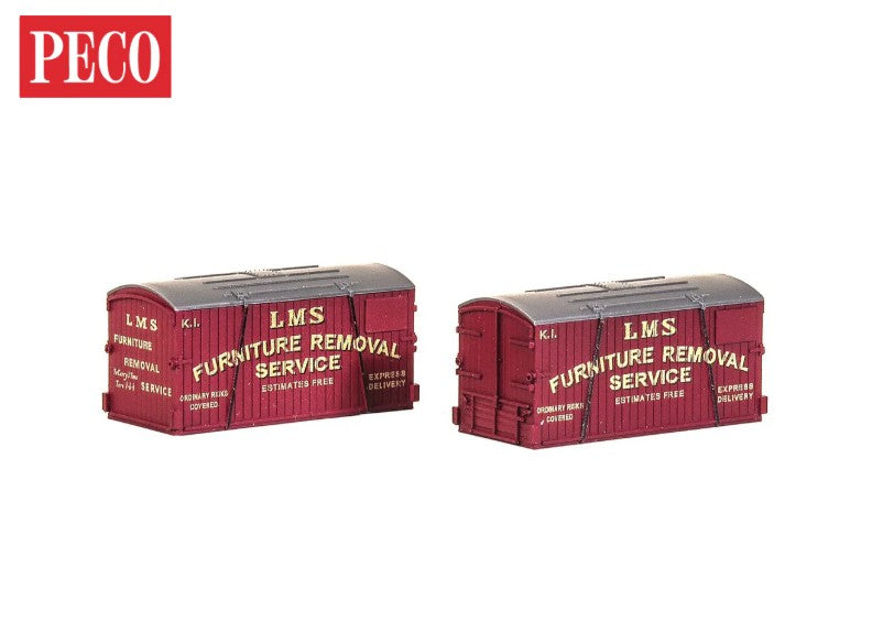 N Gauge Wagon Containers LMS Furniture Removals