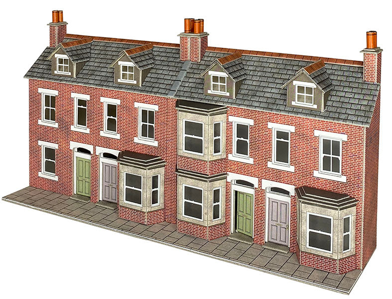 Low Relief Terraced House Fronts Brick
