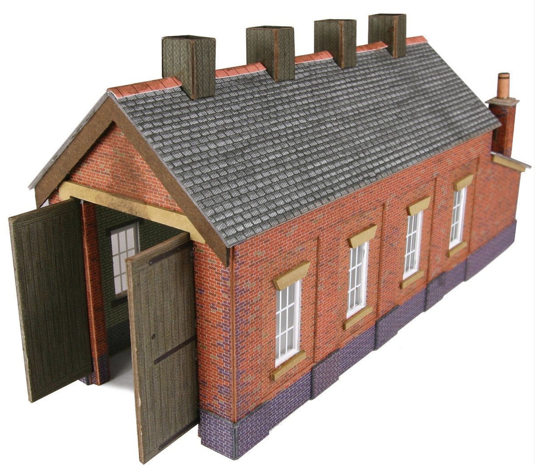PN931 - Engine Shed - Red Brick Single Track