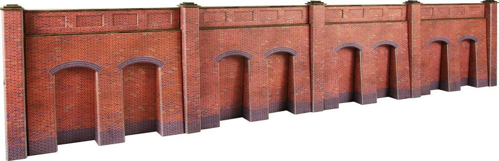 00/H0 Scale Retaining Wall in Red Brick