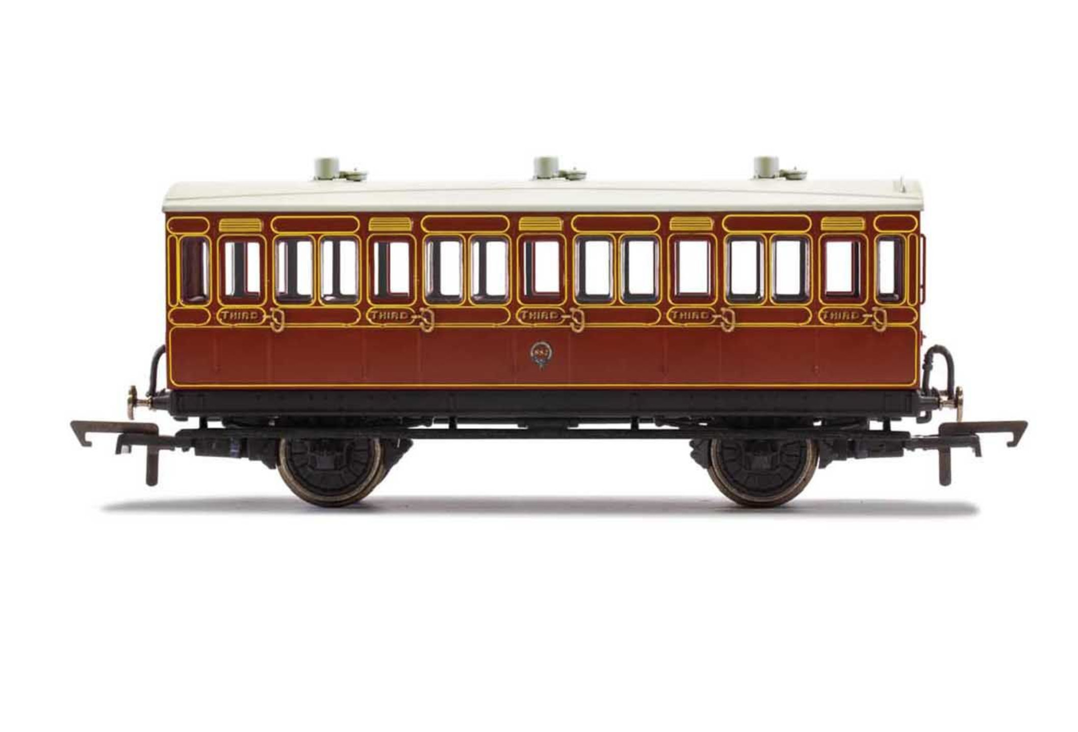 LB&SCR, 4 Wheel Coach, 3rd Class, Fitted Lights, 882