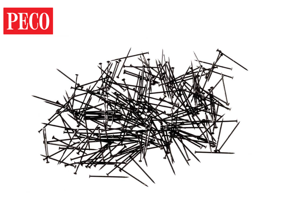 Pins for fixing track and turnouts