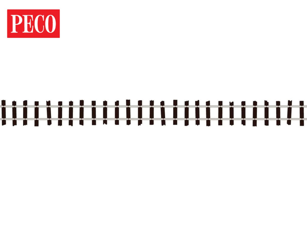 SL-400 - Peco 00-9 streamline wooden sleeper track 1yd - irregular sleepers