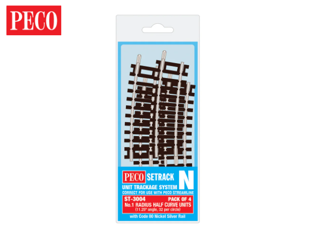 No.1 Radius Half Curve Pack of 4