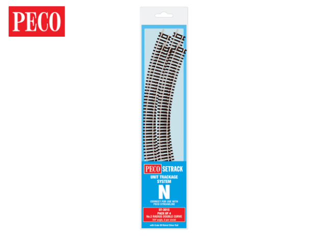 No.2 Radius Double Curve Pack of 4