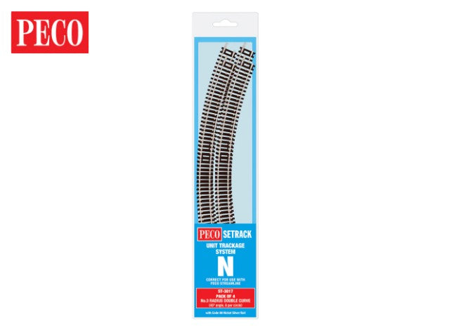 No.3 Radius Double Curves - Pack of 4