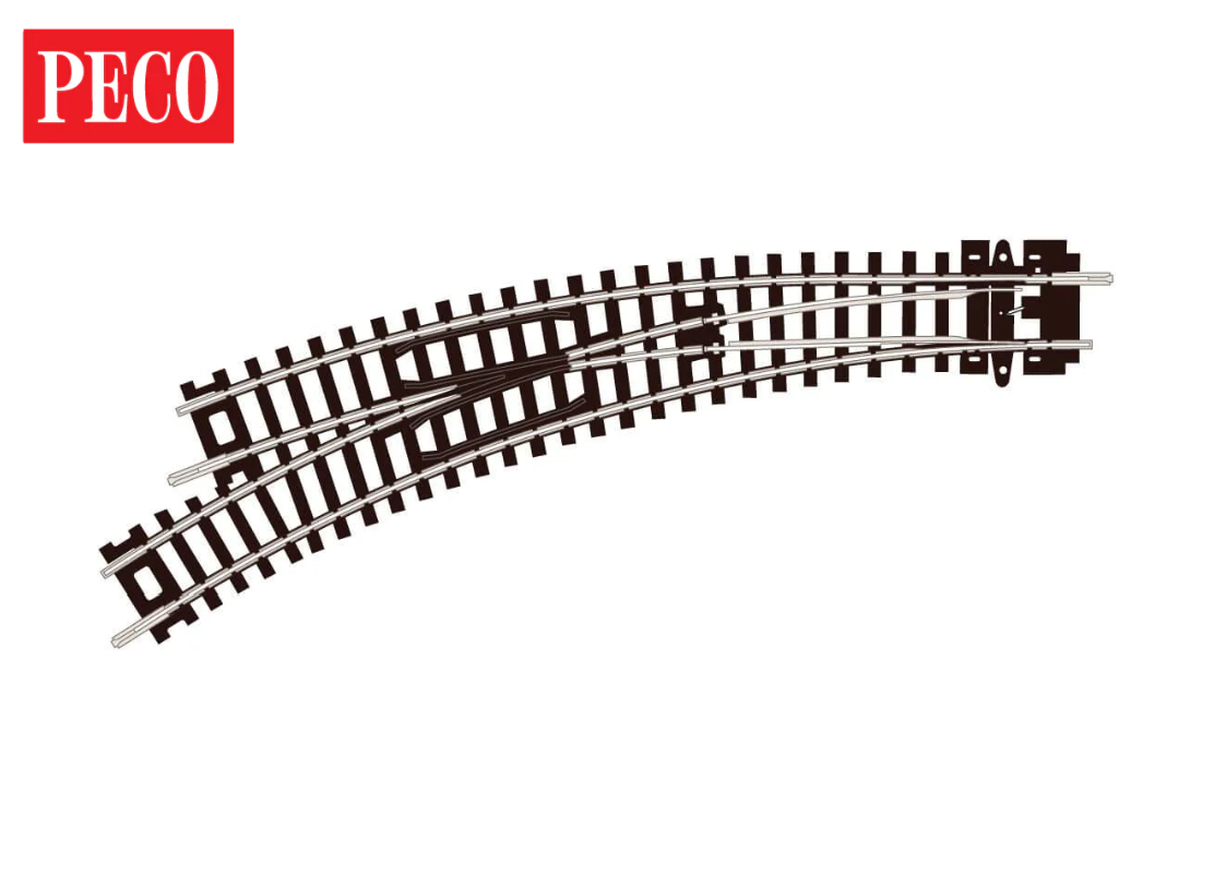 N Gauge Left Hand Curved Turnout