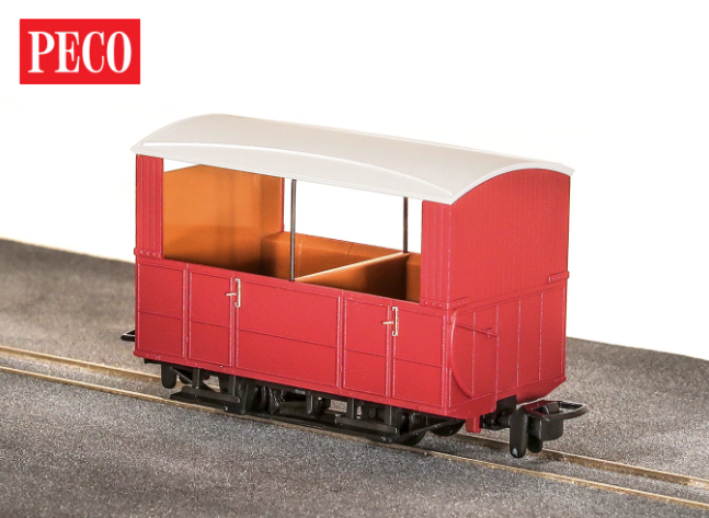 GVT 4 wheel Semi Open Coach unlettered red