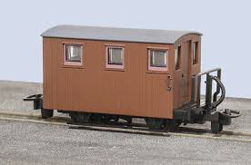 Ffestiniog 4 Wheel Brake Van Single Balcony - Brown