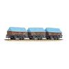 Graham Farish - 377-491 - 5 Plank China Clay 3-Wagon Pack BR Bauxite (TOPS) with Tent Canopy [W]