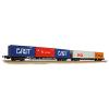 Bachmann - 38-627A - BR FGA Outer Flats 2-Pack BR Blue (TOPS), 5 x 20/40ft ISO Containers