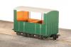 Peco - GR-520UG - GVT 4 wheel Semi Open Coach unlettered green